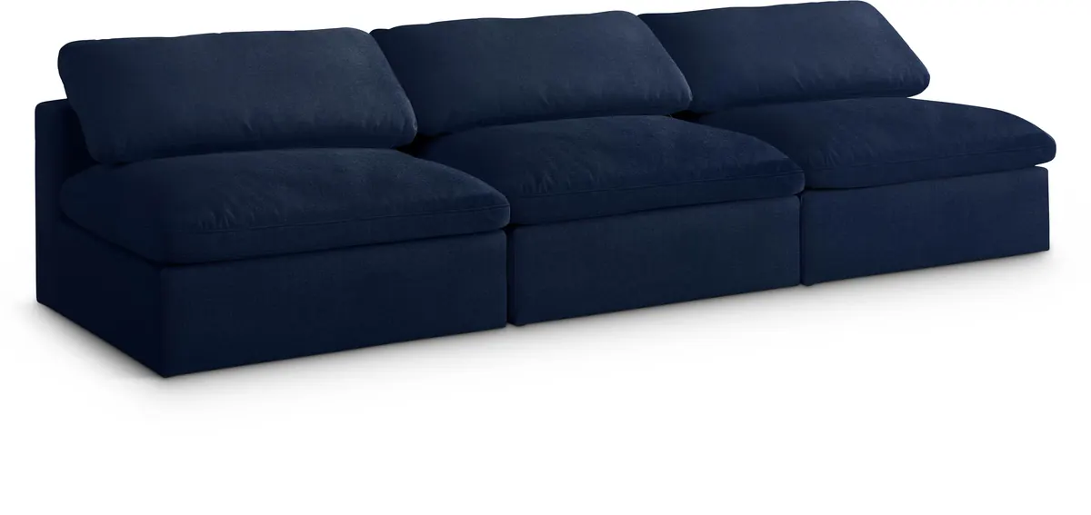 Serene - 3 Seat Modular Armless Sofa - Navy