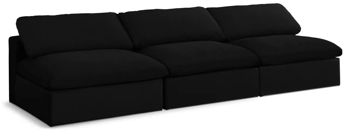 Serene - 3 Seat Modular Armless Sofa - Black