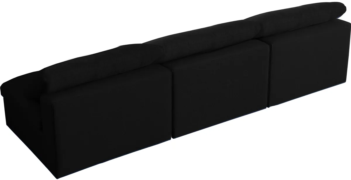 Serene - 3 Seat Modular Armless Sofa - Black