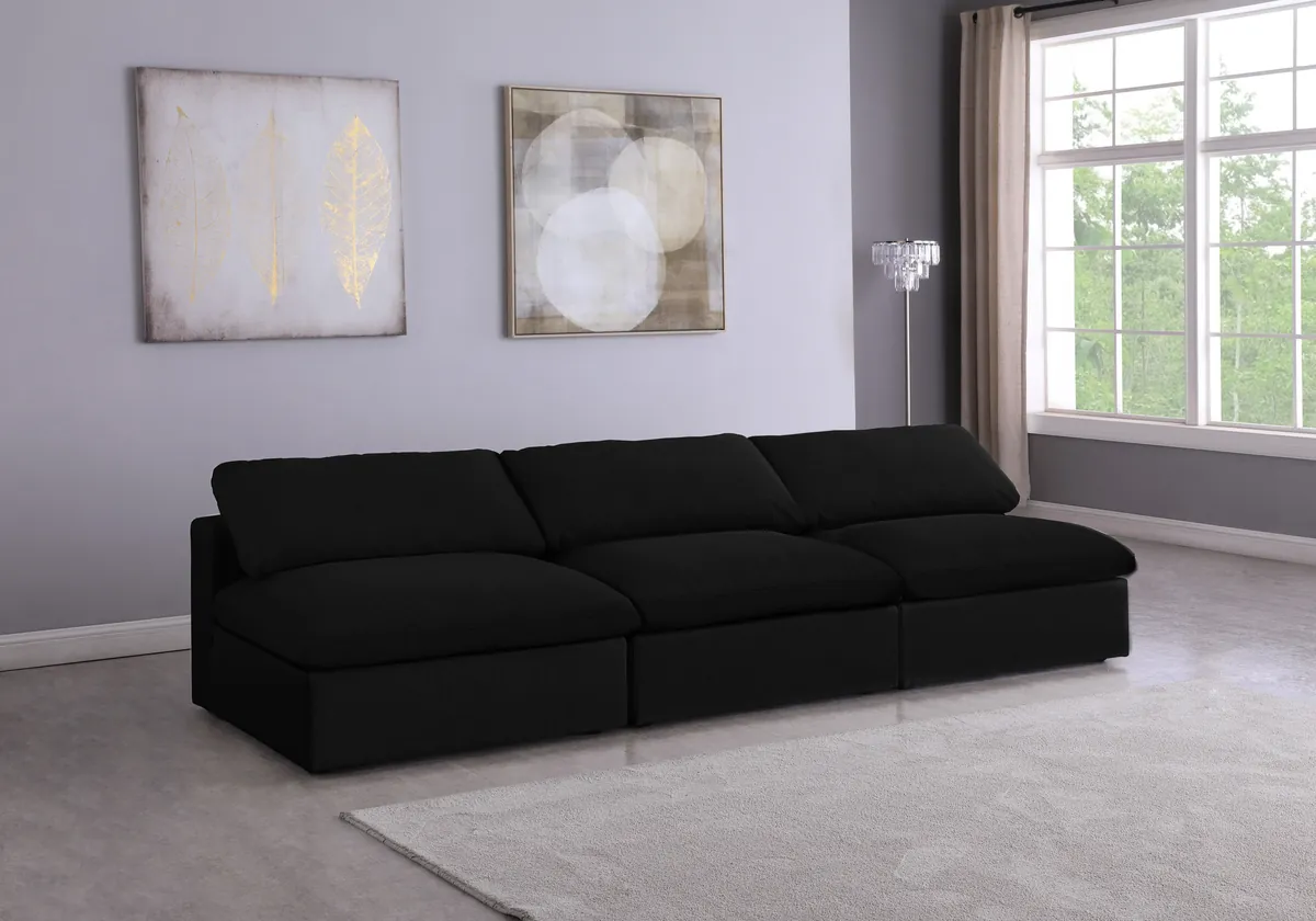 Serene - 3 Seat Modular Armless Sofa - Black - View 2