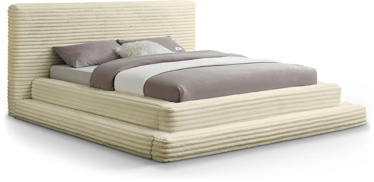 Drew - King Bed - Cream