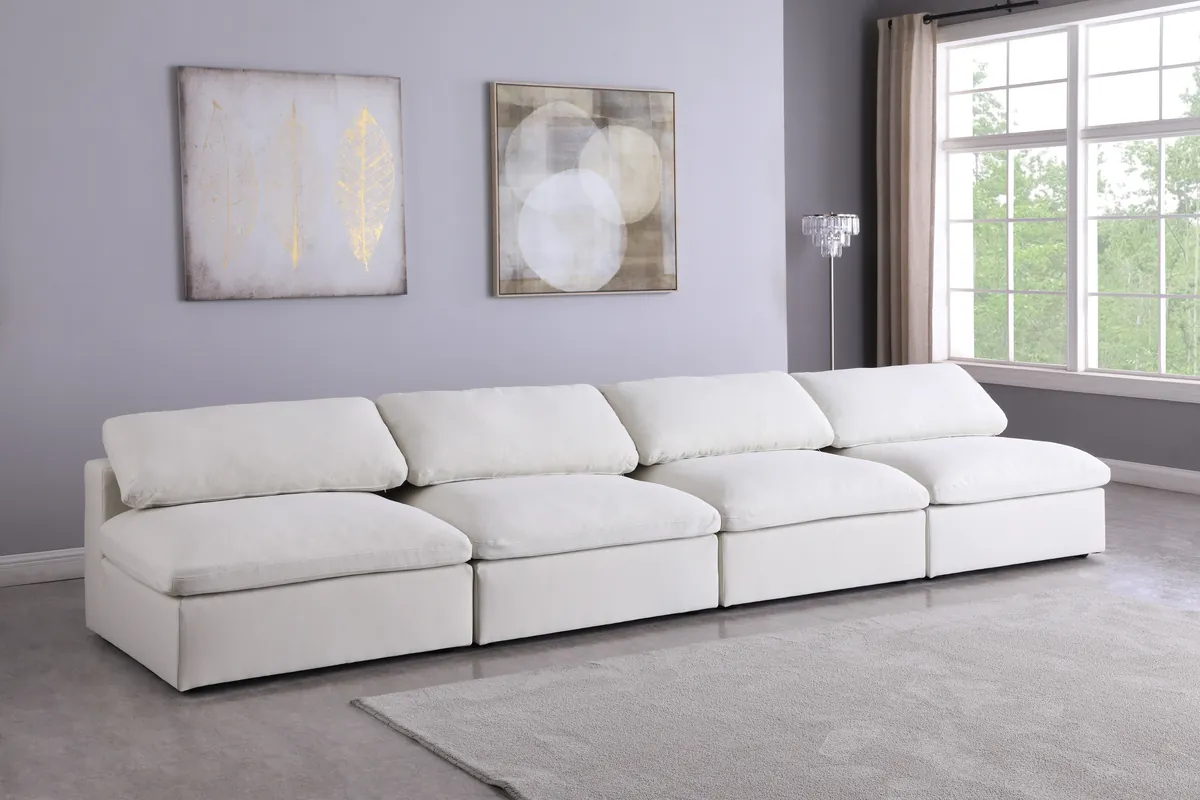 Serene - 4 Seat Modular Armless Sofa - Cream