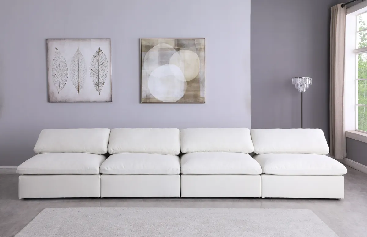Serene - 4 Seat Modular Armless Sofa - Cream