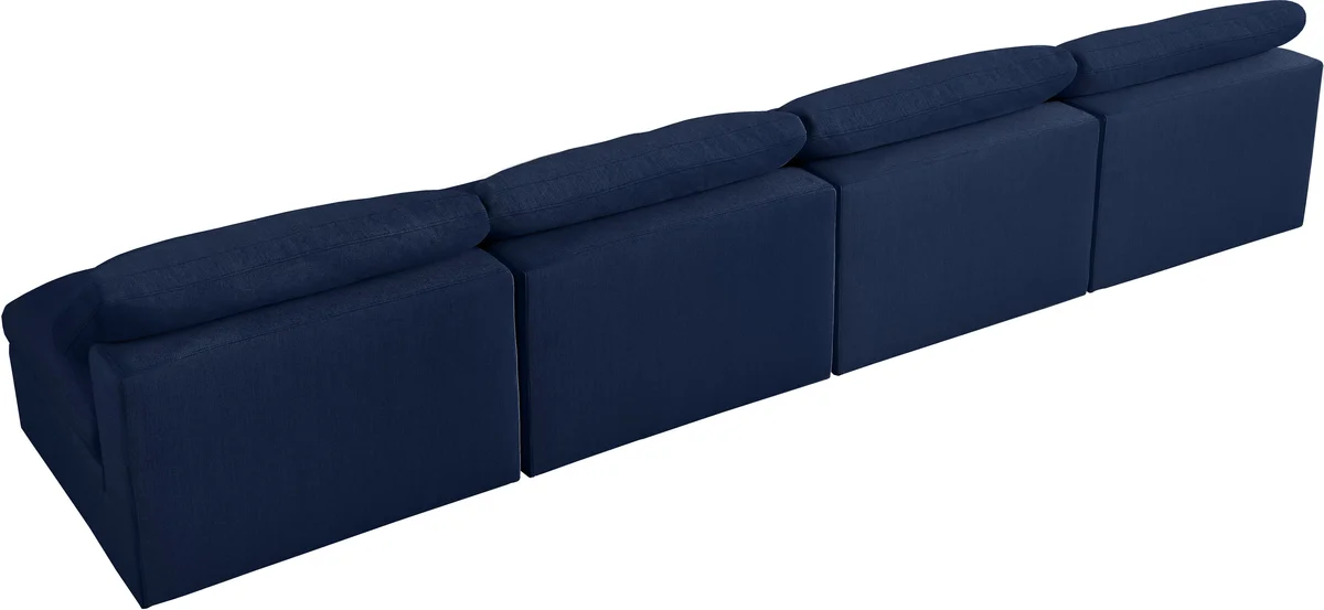 Serene - 4 Seat Modular Armless Sofa - Navy